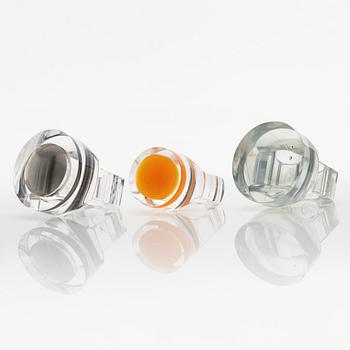 Siv Lagerström, three acrylic rings, 1970s.