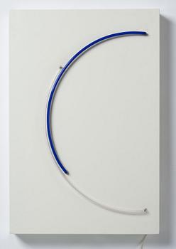 Stephen Antonakos, "Red and blue incomplete circle".