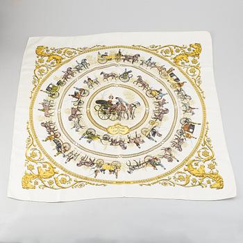 Hermès, a 'La Promenade de Longchamps' silk scarf.