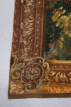 A tapestry, "Blind-man's-buff" tapestry weave, ca 349 x 333 cm, France, around 1700-first half of the 18th century.