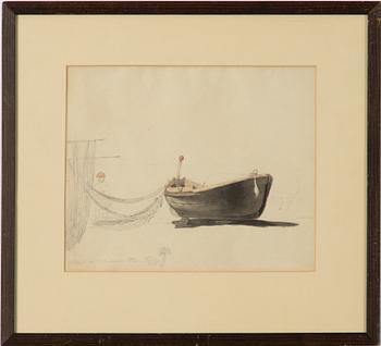 Gustaf Wilhelm Palm, Boat on the Beach, Naples.