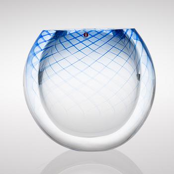 A glass vase signed Markus Eerola Iittala 1997 and numbered 35/500.