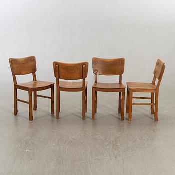 A set of four, "Sportstugelmöbel"   pine chairs, 1940/50s.