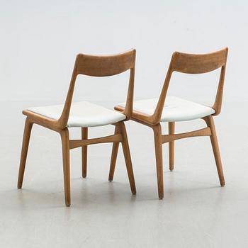 STOLAR, ett par, "Boomerang / 370", Alfred Christensen, för Slagelse möbelverk, Danmark, 1960-tal.