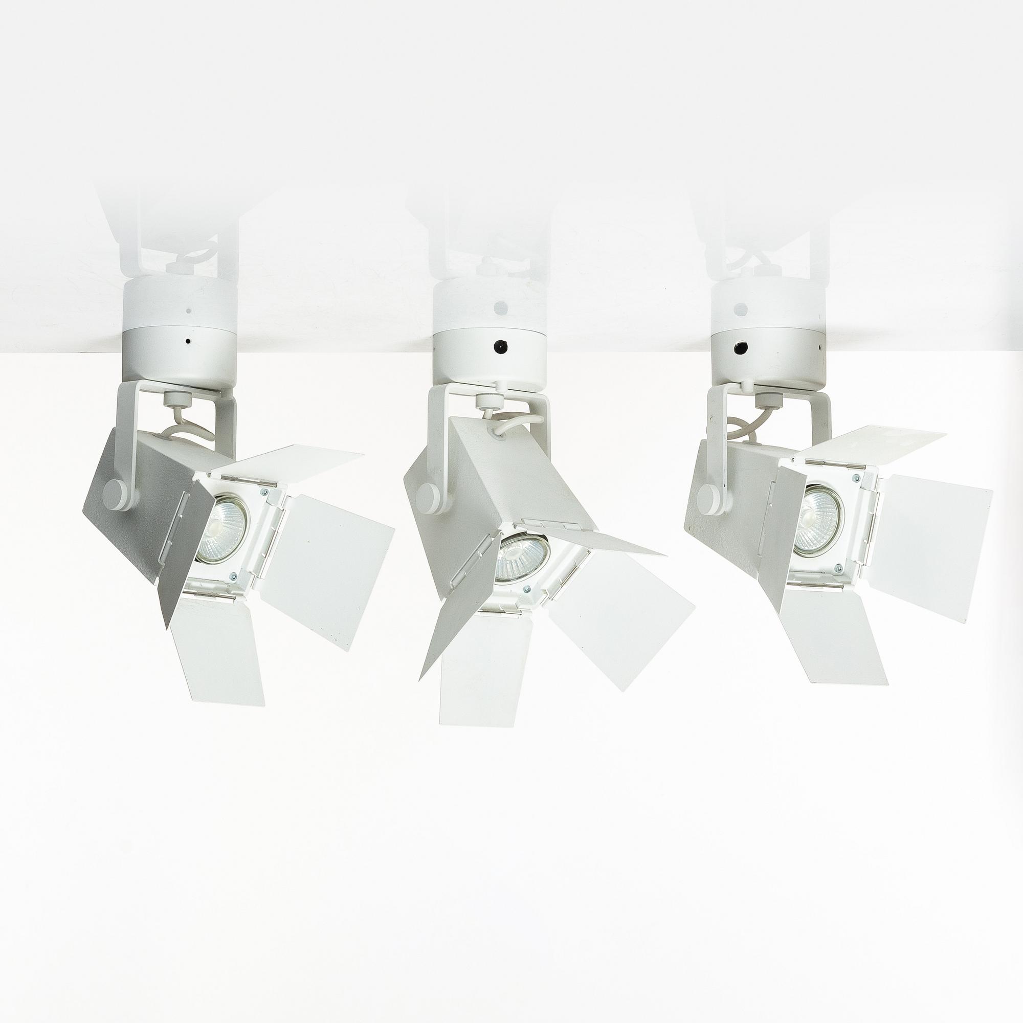 Thomas Bernstrand & Mattias Ståhlbom, a set of three 'Foto' spotlights, 2007.