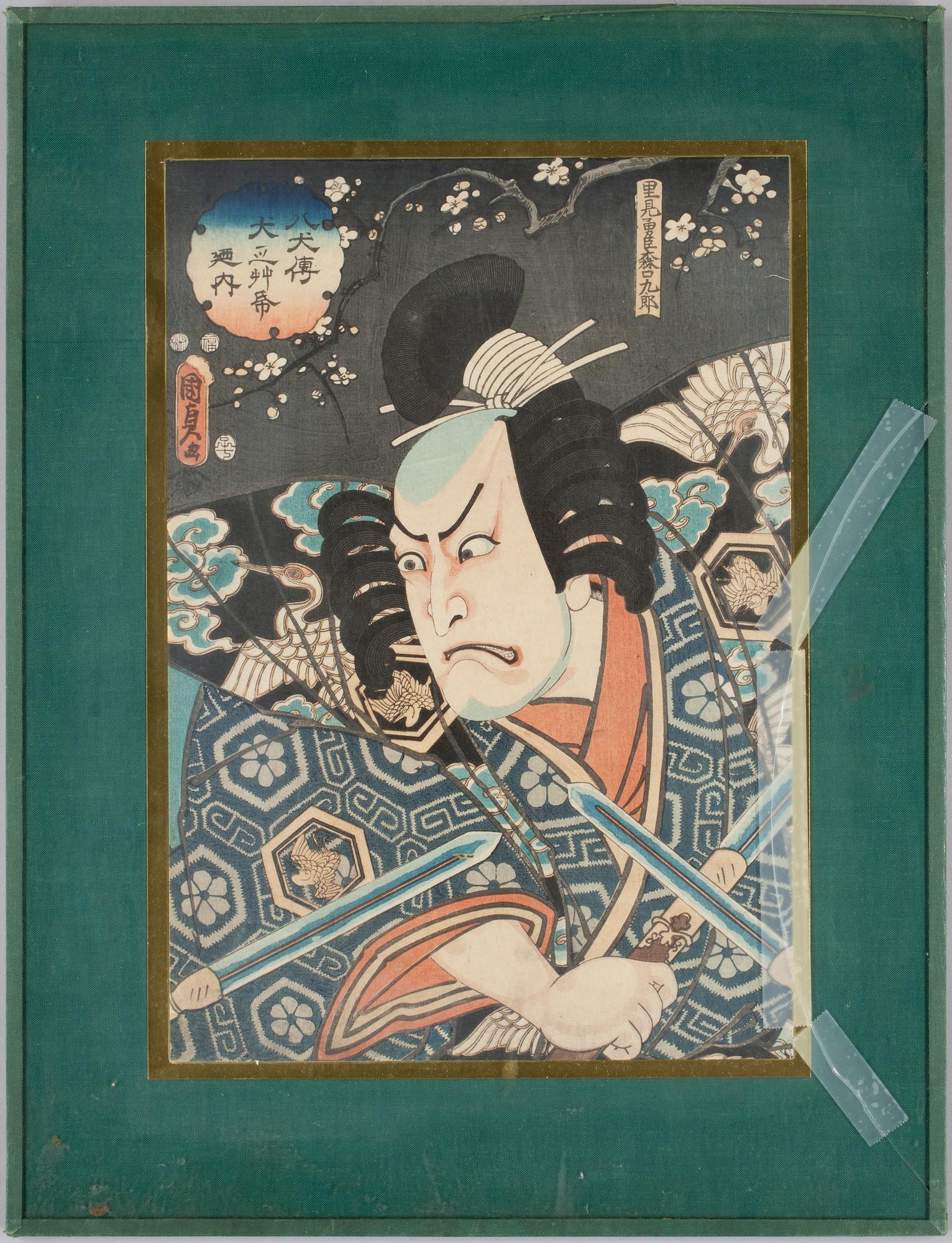 KUNISADA TOYOKUNI III, träsnitt, 3 st, 1800-tal.