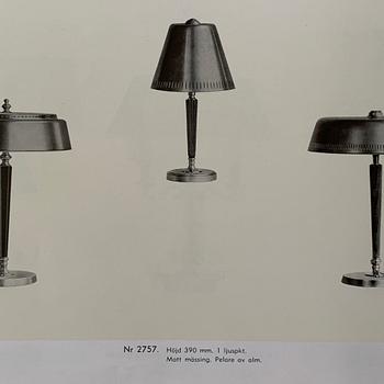 Bröderna Malmströms Metallvarufabrik, a table lamp model "2757", Malmö, 1950s.