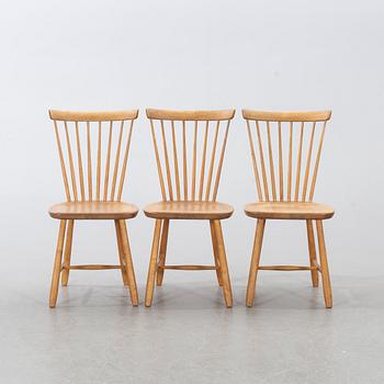 A set of three Carl Malmsten "Lilla Åland" chairs.