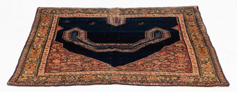Sadeltäcke, antik Senneh, ca 80 ,5 x 92,5 cm.