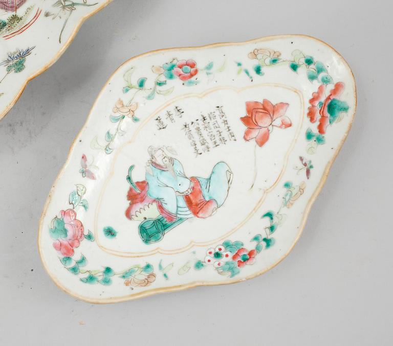 FAT, 3 st, porslin, Kina, 1800-tal.