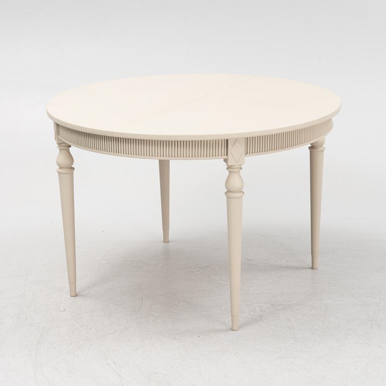 A nine-piece dining suite, Gustavian style, second half of the 20th Century.