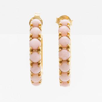 IDI ADI EARRINGS 14K gold w pink opals, "Alma Eternity Hoop".