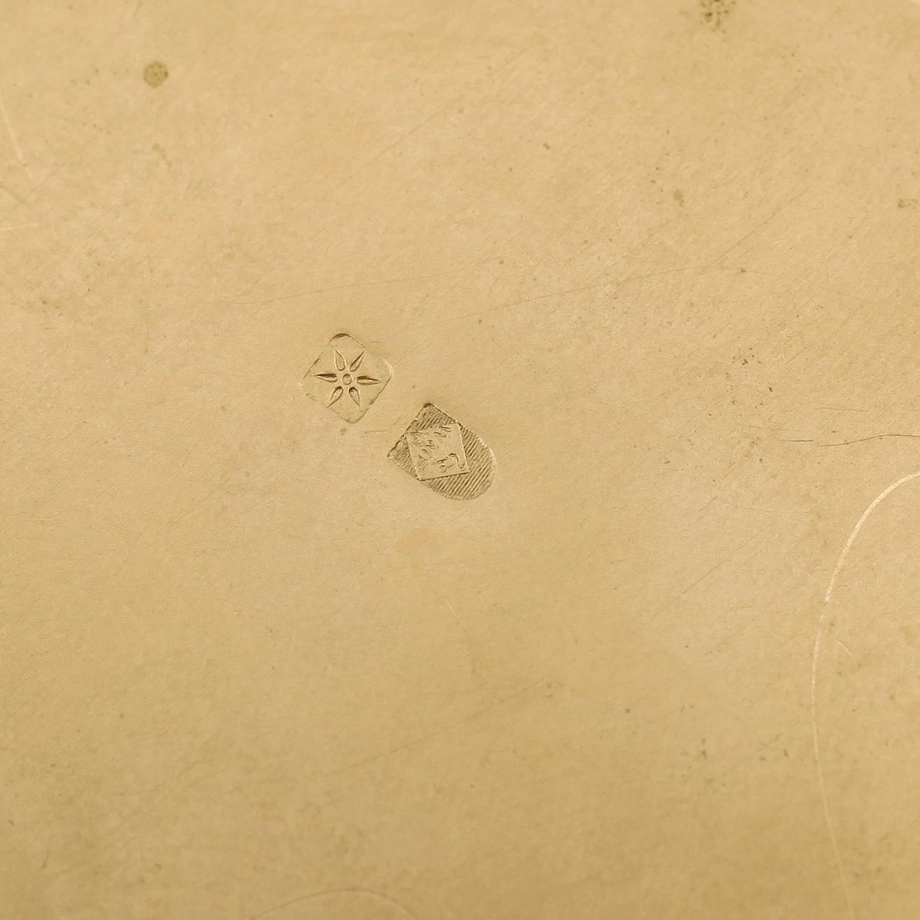 DOSA, förgylld metall, Würtembergische Metalwaren Fabrik (WMF), 1900-talets första hälft.