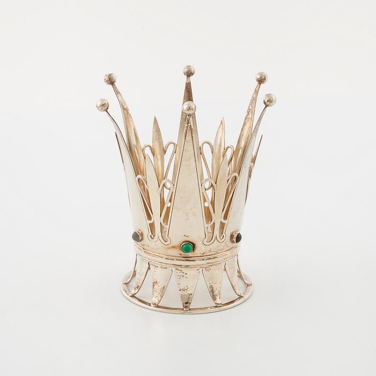 A bridal crown set with cabochon-cut gemstones by Tore Eld, Ceson, Göteborg 1955.