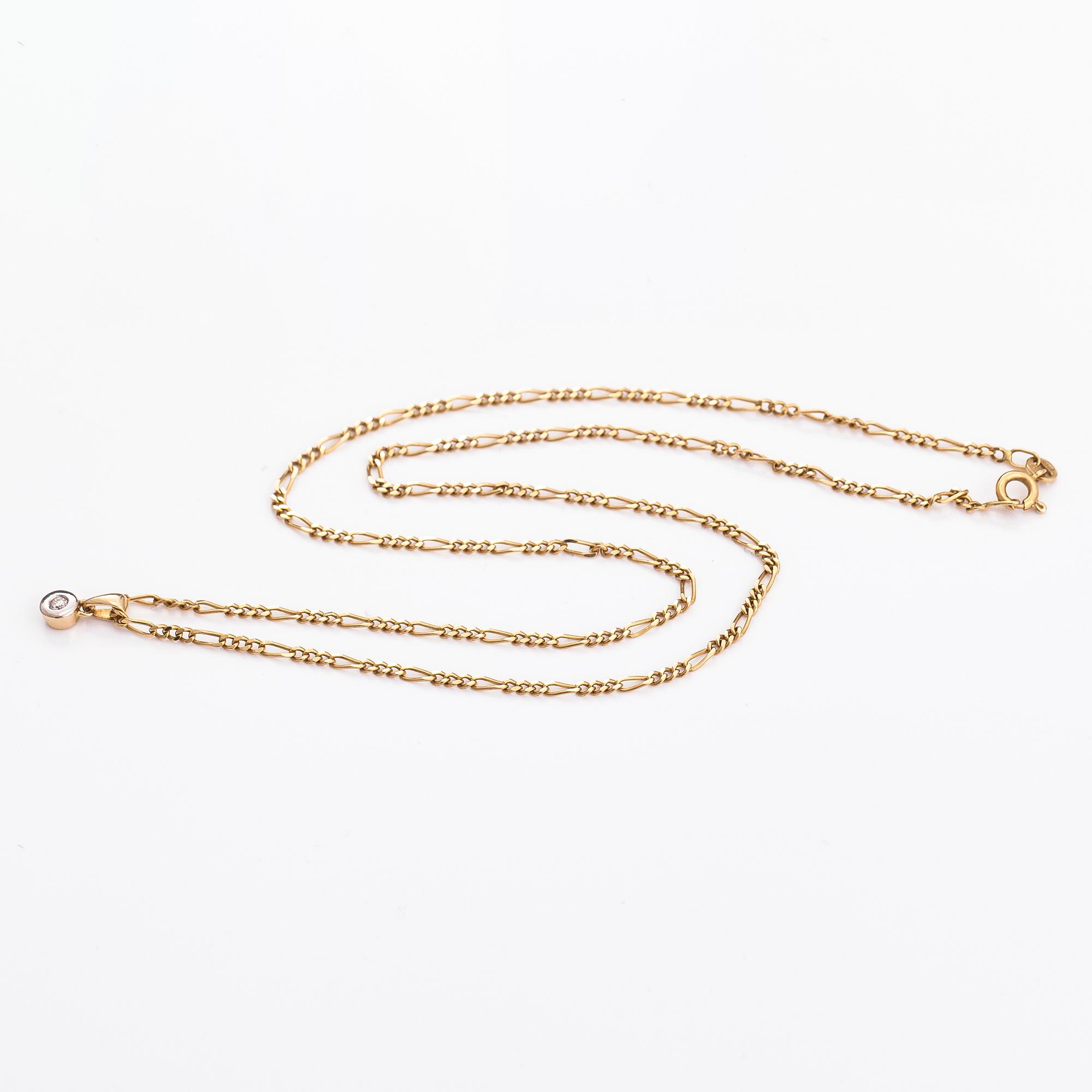 HALSBAND, 18K guld, diamant ca 0.11 ct.
