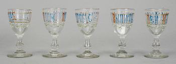 KARAFF MED GLAS, 5 st, Ryssland, 1900-tal.