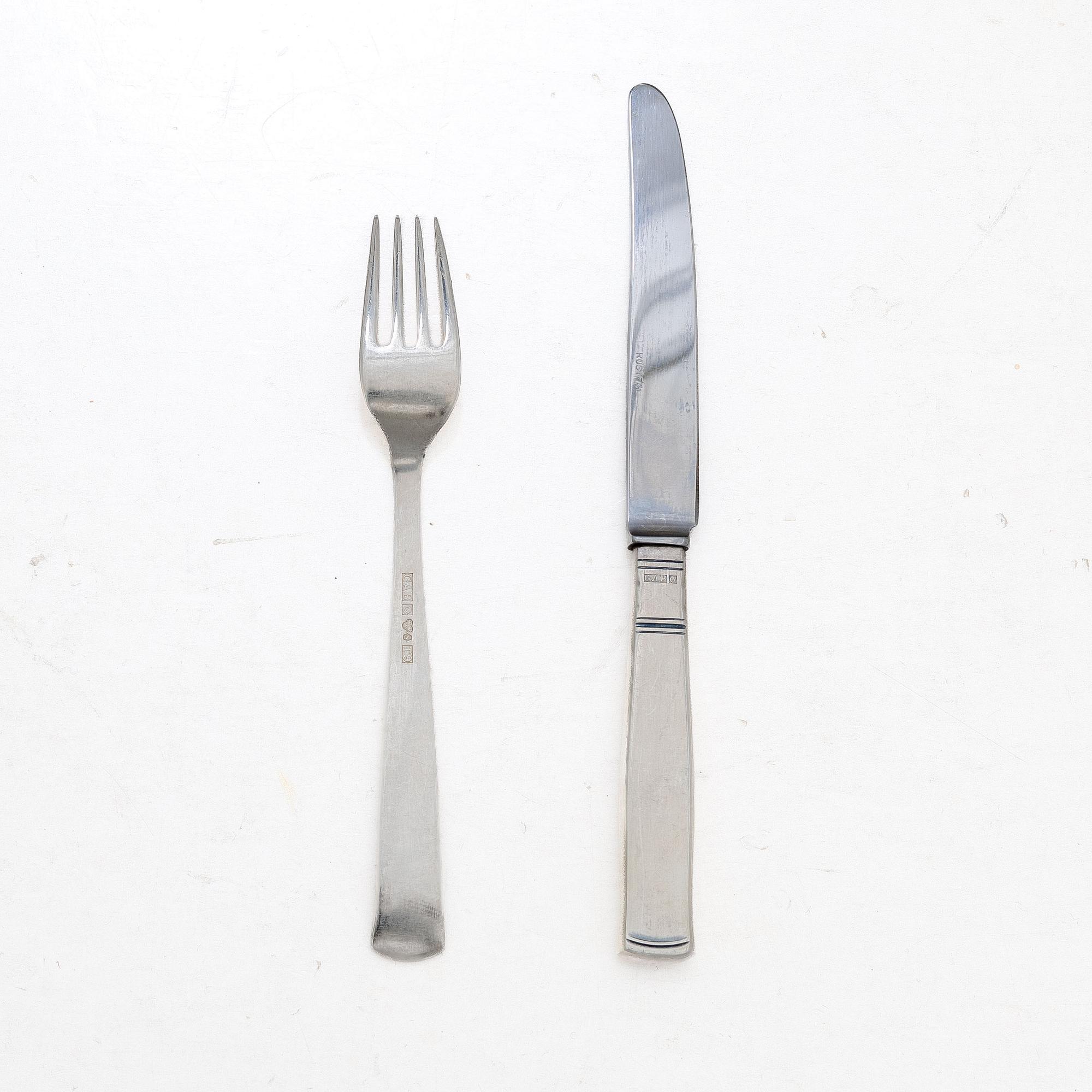 Jacob Ängman, Cutlery set, 37 pieces, silver, “Rosenholm”, GAB, including Eskilstuna 1969.