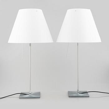 Paolo Rizzatto, a pair of 'Costanza' table lamps, Luceplan, Italy.