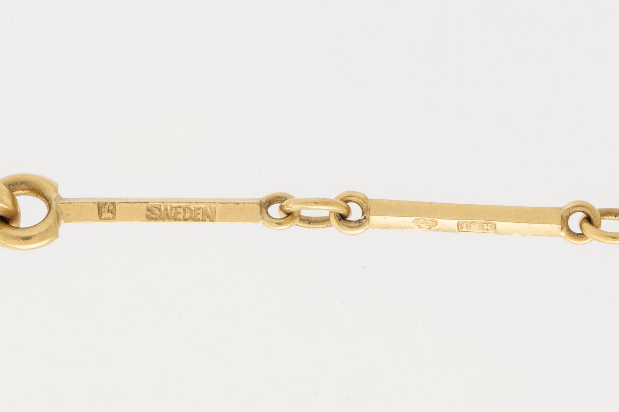 Wiwen Nilsson, collier / pocket watch chain, gold 18K, Lund Sweden 1965.