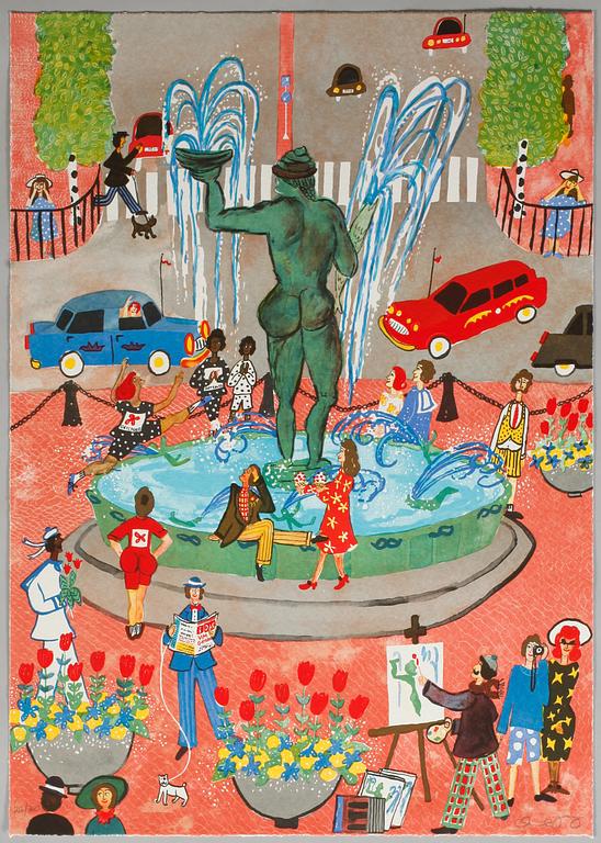 MARIKA LANG, mapp med litografier, 6 st, signerade och numrerade 216/360.