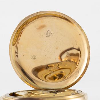 Pocket watch, hunter, 14K gold, 56 mm.