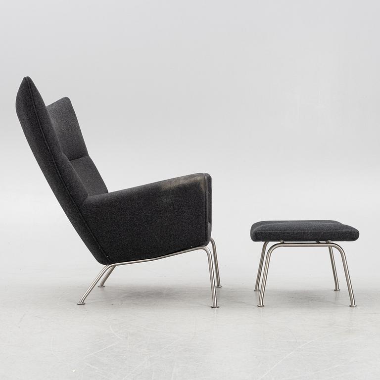 Hans J. Wegner, armchair and footstool, "Wing Chair", CH-445, Carl Hansen & Søn, Denmark.