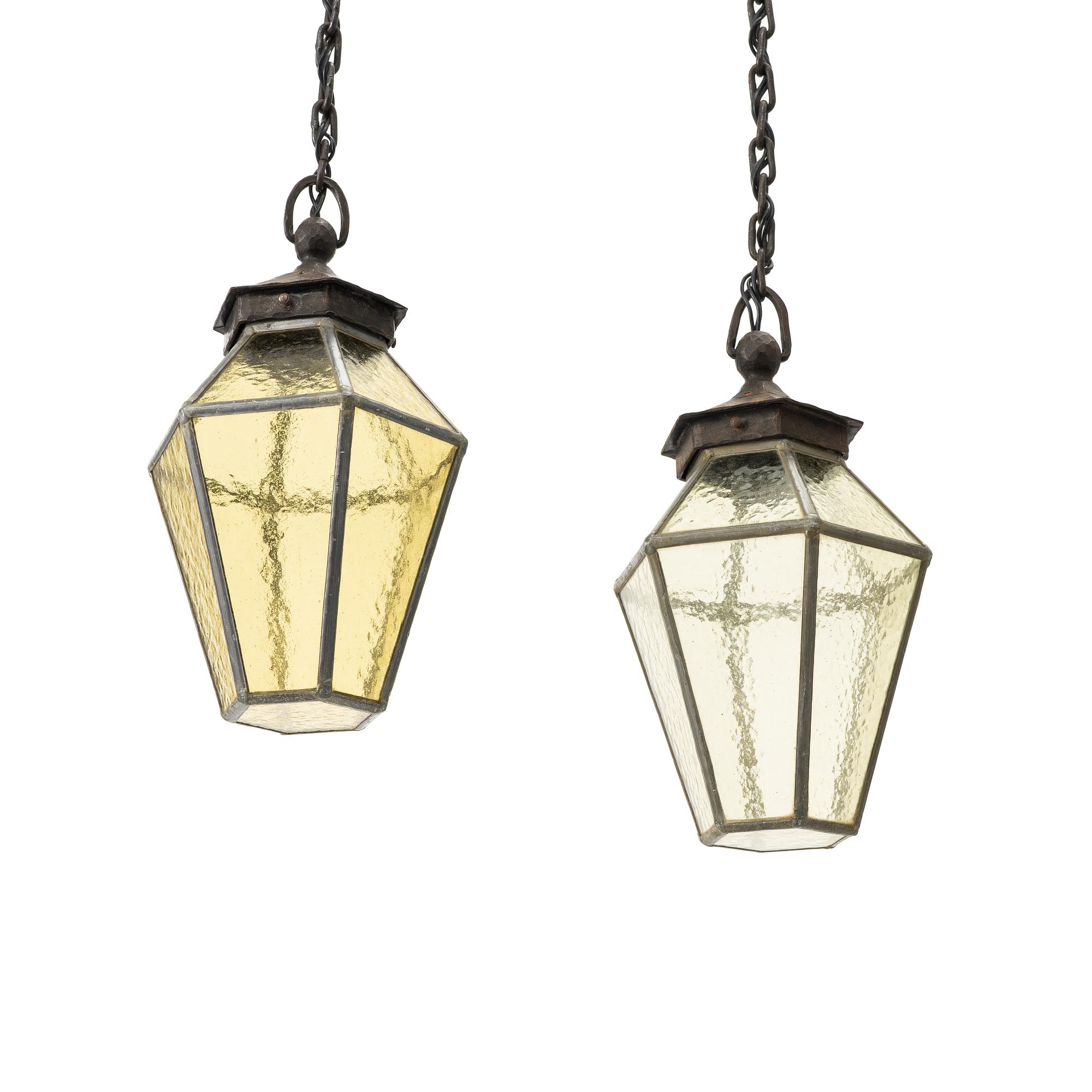 Harald Notini, a pair of ceiling lamps model 5912, Arvid Böhlmarks Lampfabrik, Stockholm, 1920s.