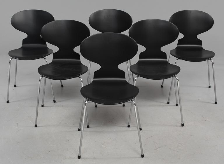 STOLAR, 6 st, "Myran", Arne Jacobsen, Fritz Hansen, 1978 och 1980.