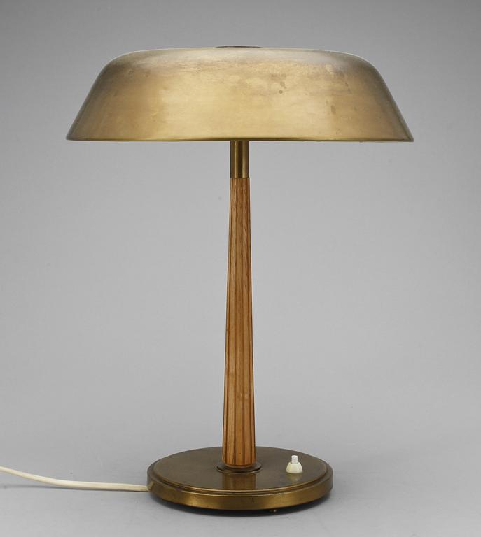 BORDSLAMPA, metall och trä, funkis, 1930-tal.
