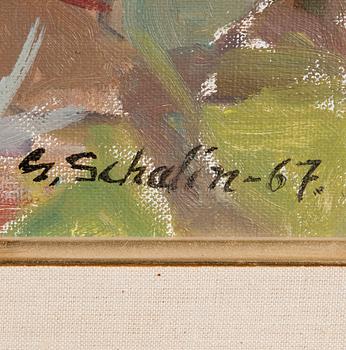 GRETA SCHALIN, öljy kankaalle, signeerattu ja päivätty -67.