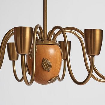 Hans Bergström, a pair of ceiling lamps, model '10/8', ateljé Lyktan, Sweden 1940-50s.