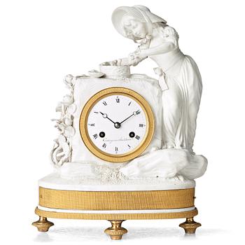152. A late Gustavian mantel clock by Johan Fredrik Cedergren (clockmaker in Stockholm 1811-1839).