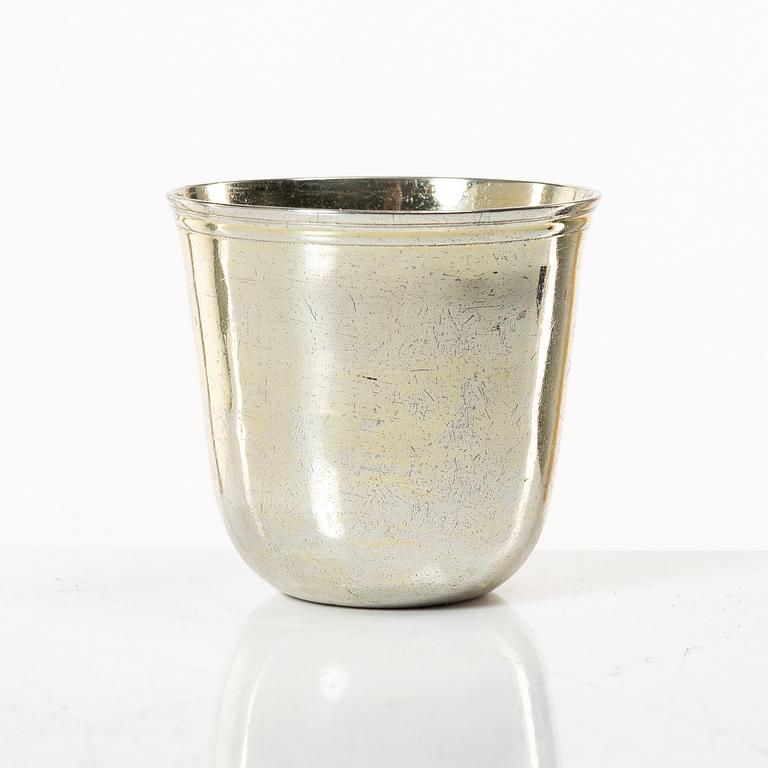 Delvis förgylld silver bägare, möjligen Strasbourg, mitten 1700-tal et.
