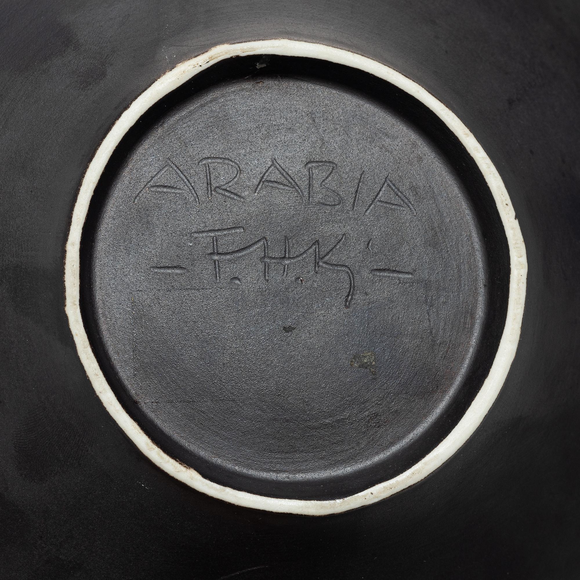 Friedl Holzer-Kjellberg, skål, stengods, Arabia, Finland.