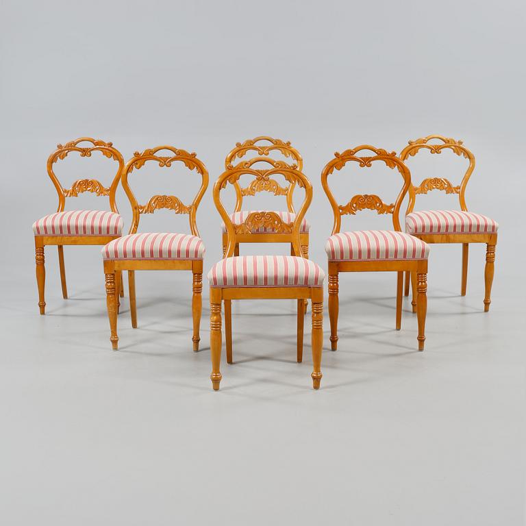 STOLAR, 6 st, senempire/nyrokoko, 1800-talets andra hälft.