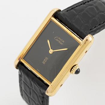 must de Cartier, Tank, wristwatch, 23,5 x 23 (31) mm.