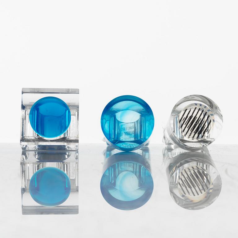 Siv Lagerström, three acrylic plastic rings, 1970s.