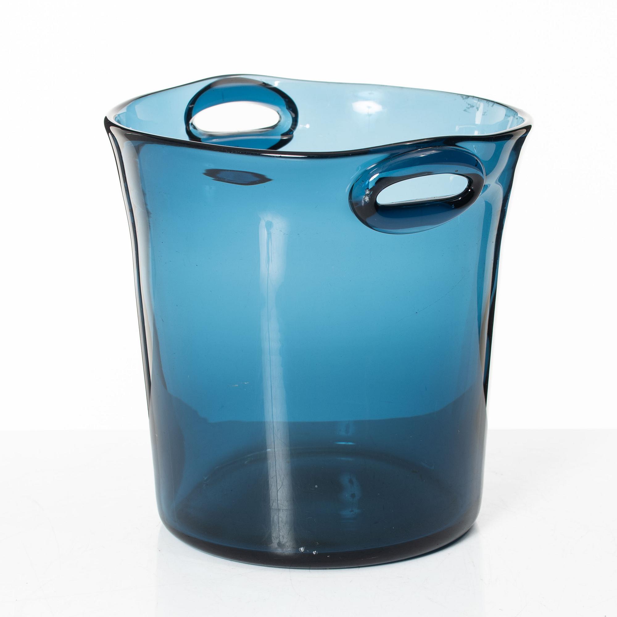 Nils Landberg, wine cooler, glass, Orrefors, 1950's.