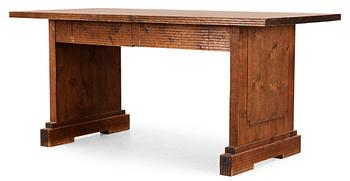 A stained birch desk/library table, possibly by Axel Einar Hjorth, Sweden 1930-40's.