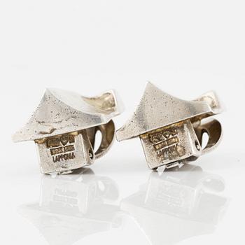 Björn Weckström/Lapponia, örhängen, clips, sterlingsilver, "Muletta".