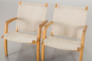 A PAIR OF ARMCHAIRS BY BILL POTTER FOR VEJLE MÖBELFABRIK, DENMARK.