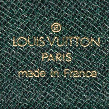 LOUIS VUITTON, a green leather briefcase.