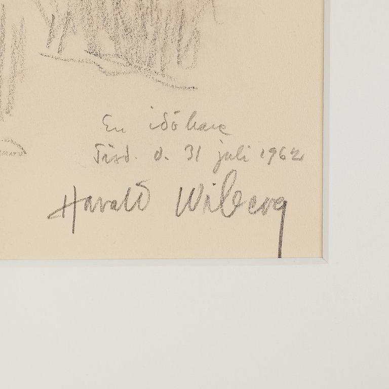 HARALD WIBERG, kolteckning, signerad och daterad 1962.