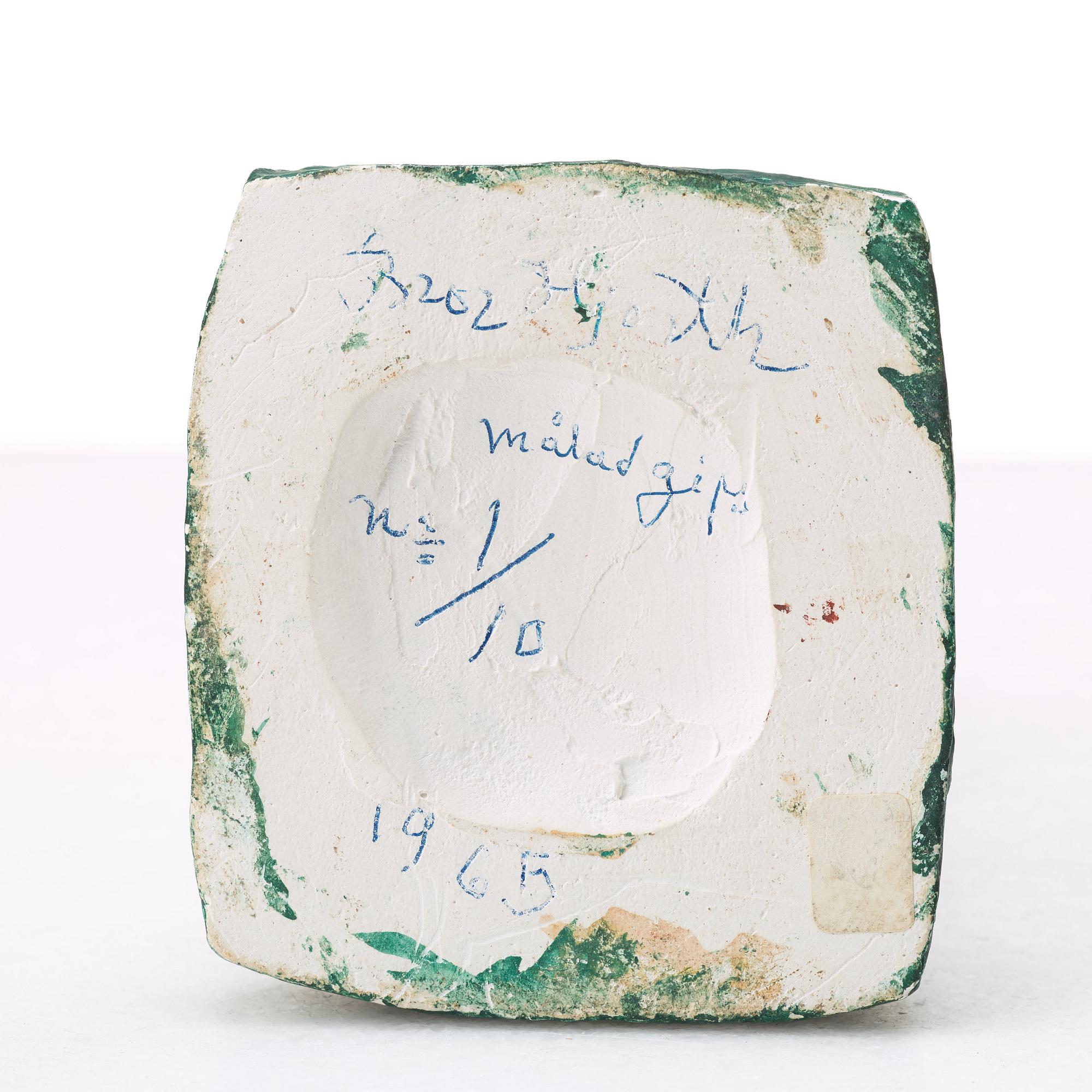 BROR HJORTH, sculpture, painted plaster, signed, numbered 1/10 and dated 1965.