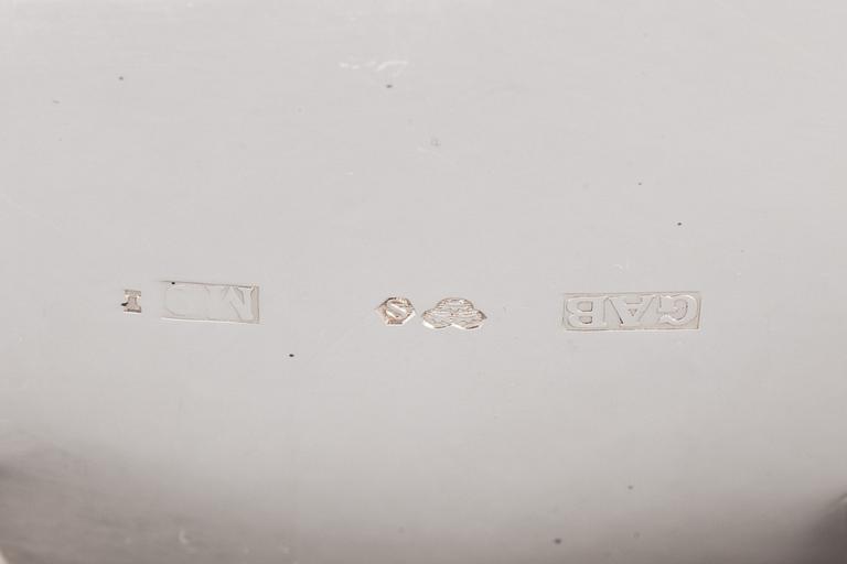KAFFESERVIS, 3 delar. Silver, rokokostil. 1900-tal.