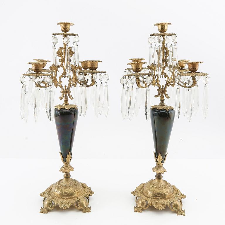 Kandelabrar 1 par, omkring 1900.