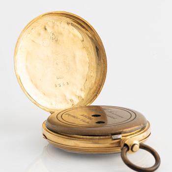 Pocket watch, 18K gold, "M Sjögren Christianstad", 36.5 mm.