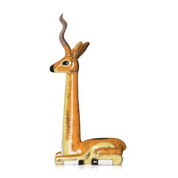 135. Vicke Lindstrand, a glazed ceramic sculpture of a gazelle, Upsala-Ekeby, Sweden 1948-60.