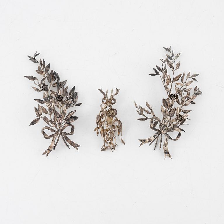 Silvergarnityr, 4 delar, omkring år 1900.