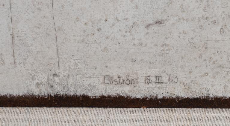 Thea Ekström, mixed media on panel, signed and dated 12/III-63.